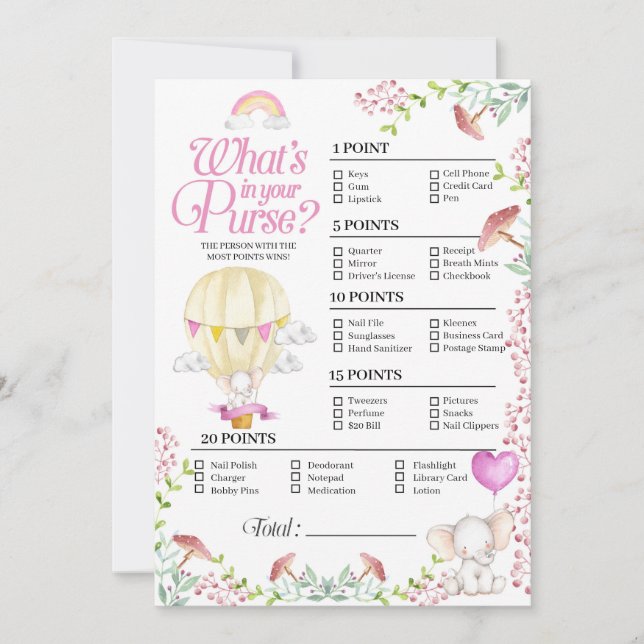 Luftballong Baby - vad är i ditt spel? Inbjudningar (Framsida)