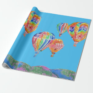 Luftballong ballonger Art vattenfärgsvällning Presentpapper