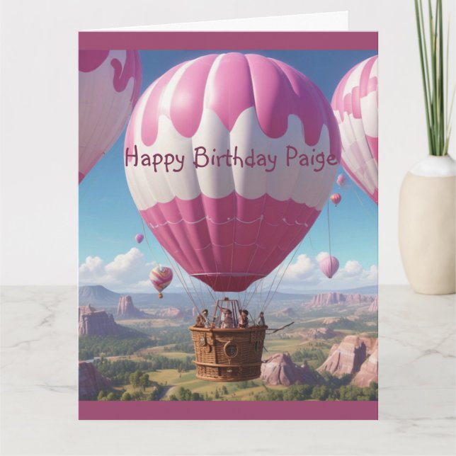 Luftballong Birthday Kort (Framsida)