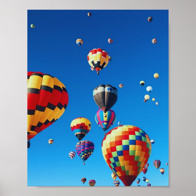 Luftballong Blå himmel Poster (Framsidan)