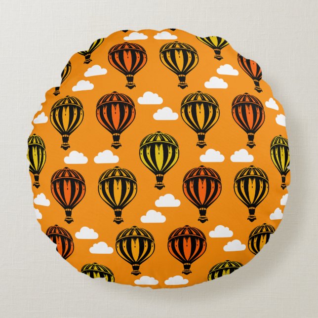 Luftballong Bubblering mönstrad Rund Kudde (Framsidan)