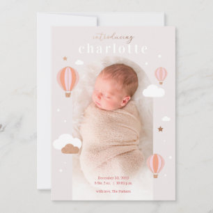 Luftballong Clouds Stars Newborn Baby Birth Meddelande