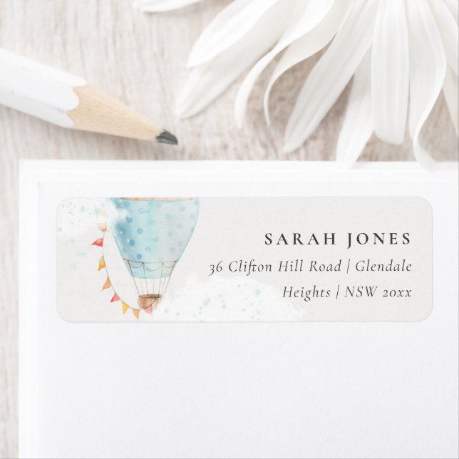 Luftballong Clouds Stars Vi har Flyttat Adress Returadress Etikett (Insitu)