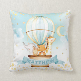 Luftballong Cute Animals Boy Nursery Decor Kudde