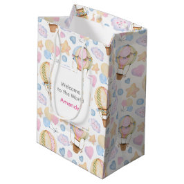 Luftballong Cute Watercolor Mönster Nyfödd bebis