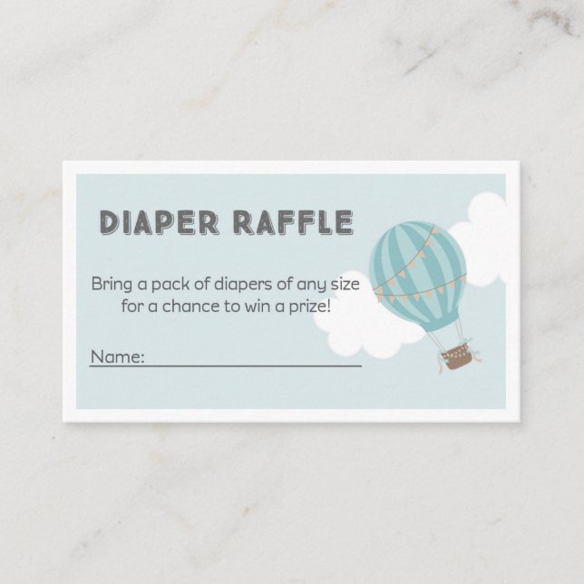 Luftballong Diaper Raffle Biljett Tilläggskort (Framsida)