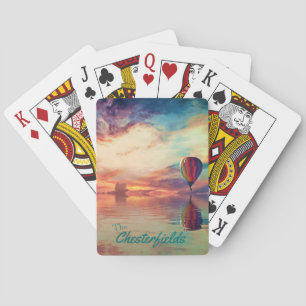 Luftballong ditt namn på klassiska uppspelningskor casinokort