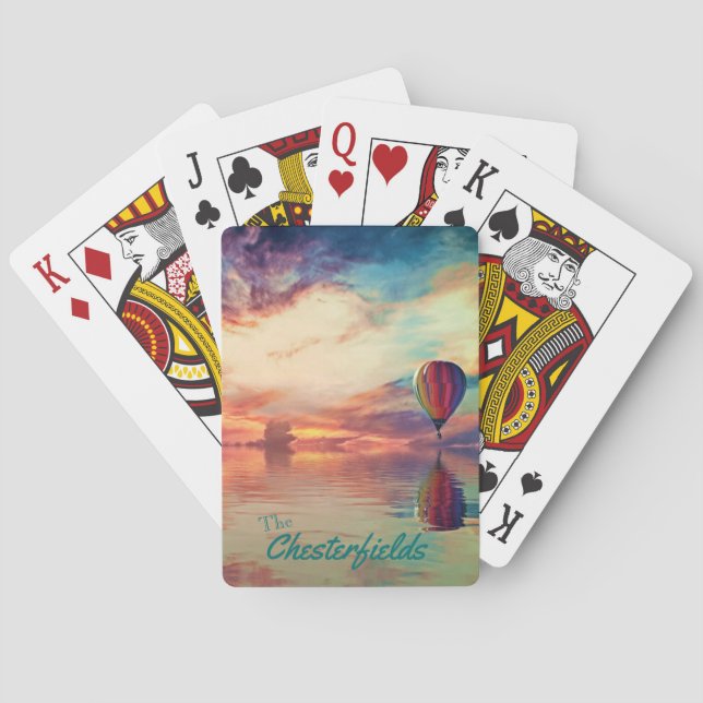 Luftballong ditt namn på klassiska uppspelningskor casinokort (Baksidan)