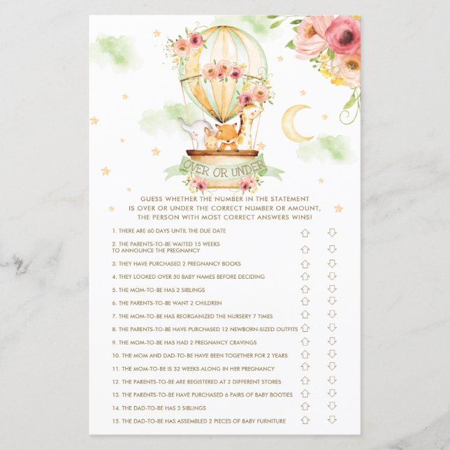 Luftballong djur över eller under Baby (Framsida)