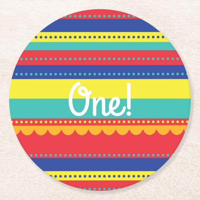 Luftballong Färgfylld Födelsedagsfest Underlägg Papper Rund (Framsidan)