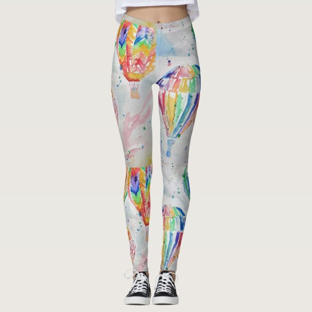 Luftballong färglös vattenfärgsfärgtonsfärgton leggings (Framsida)