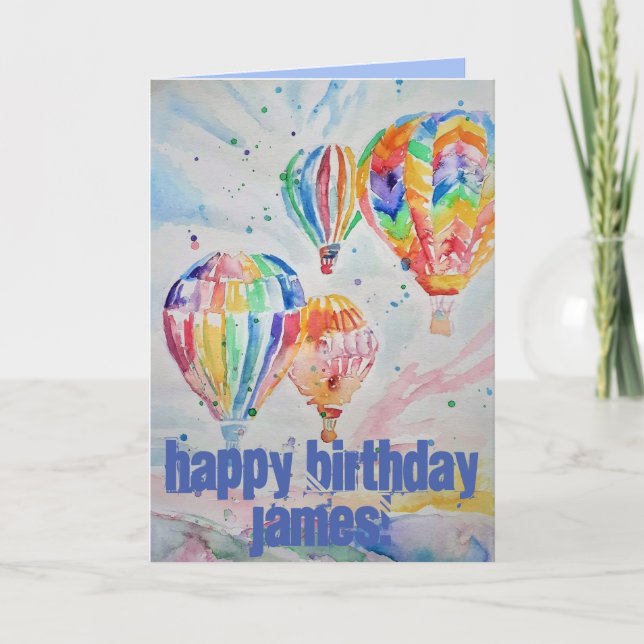 Luftballong Färgmålning på dagskort Kort (Framsida)