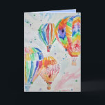luftballong Färgmålning på dagskort Kort<br><div class="desc">luftballong Watercolor Painting Birthday Card. Designade från ett av mina originalfoton från trädgården och min originalskrift,  njut!</div>