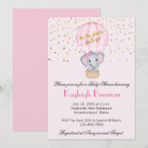 Luftballong Flicka Elephant Baby Shower