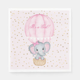 Luftballong Flicka Elephant Baby Shower Pappersservett