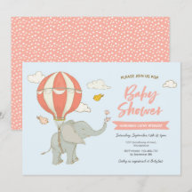 Luftballong för baby showerinbjudanelefant