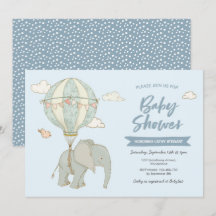 Luftballong för baby showerinbjudanelefant