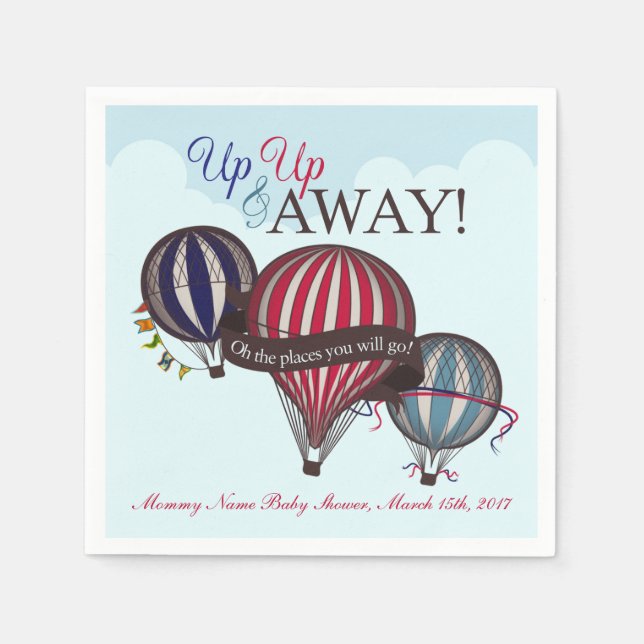 Luftballong för babyduschservetter pappersservett (Framsidan)