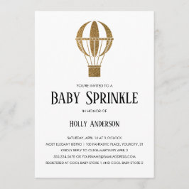 Luftballong för glitter för enkelt babystänk guld- inbjudningar