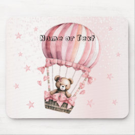 Luftballong för Nalle av vattenfärgen Cute Rosa Musmatta