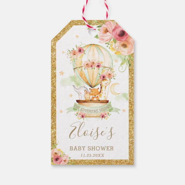 Luftballong för spädbarn - babyskor födelsedag presentetikett (Baksidan)