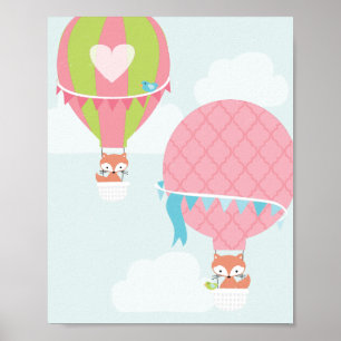Luftballong Girl Nursery Art Poster