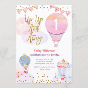 Luftballong Glitter Girl Baby Shower Inbjudningar