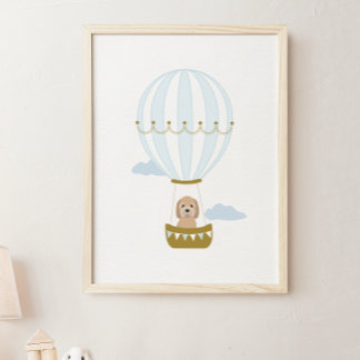 Luftballong Goldendoodle Nursery Decor Poster