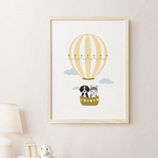 Luftballong Hundar Nursery & Kids Room Poster