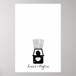 Luftballong Kiss Thumbprint Bröllop Guestbook Poster