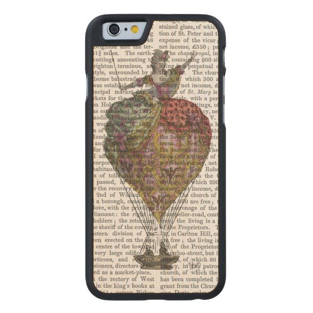 Luftballong Kvinna 3 Carved Wood iPhone Skal (Baksidan)