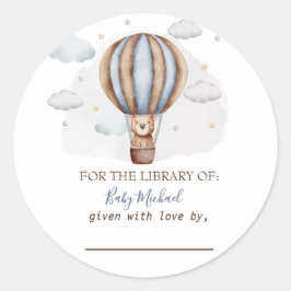 Luftballong Nalle Clouds Baby Shower Runt Klistermärke