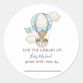 Luftballong Nalle Clouds Bird Baby Shower Runt Klistermärke