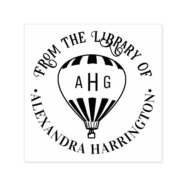 Luftballong Namn 3 Inledande Bibliotek Bok Självfärgande Stämpel (Design)
