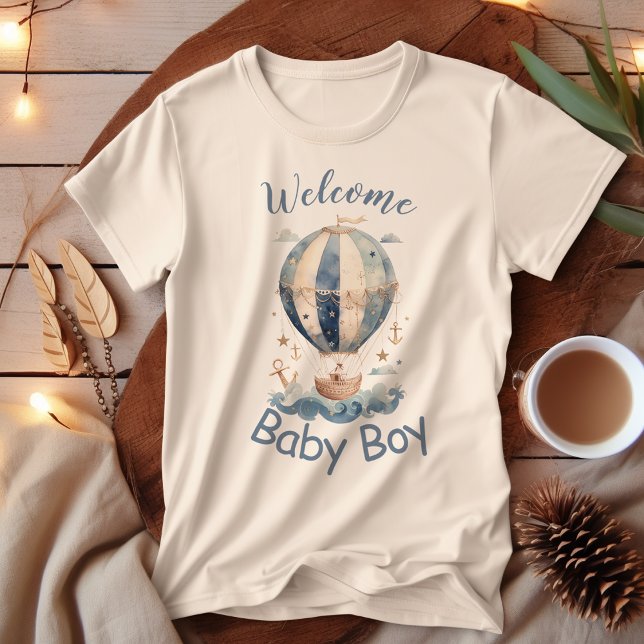 Luftballong Nautical Boy Baby Shower T Shirt (Skapare uppladdad)