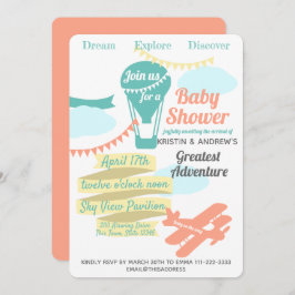 Luftballong och flygplan i Underbara Äventyr Inbjudningar