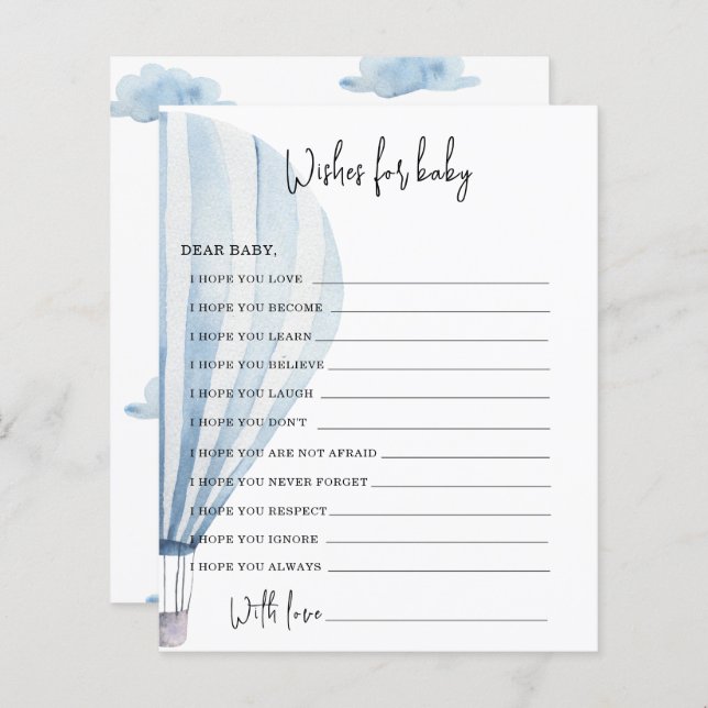 Luftballong | önskemål för baby (Fram/baksida)