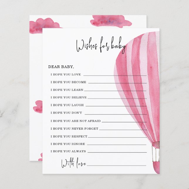 Luftballong | önskemål för baby (Fram/baksida)