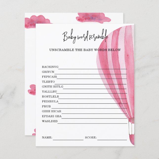 Luftballong - Ord-skam i Baby (Fram/baksida)