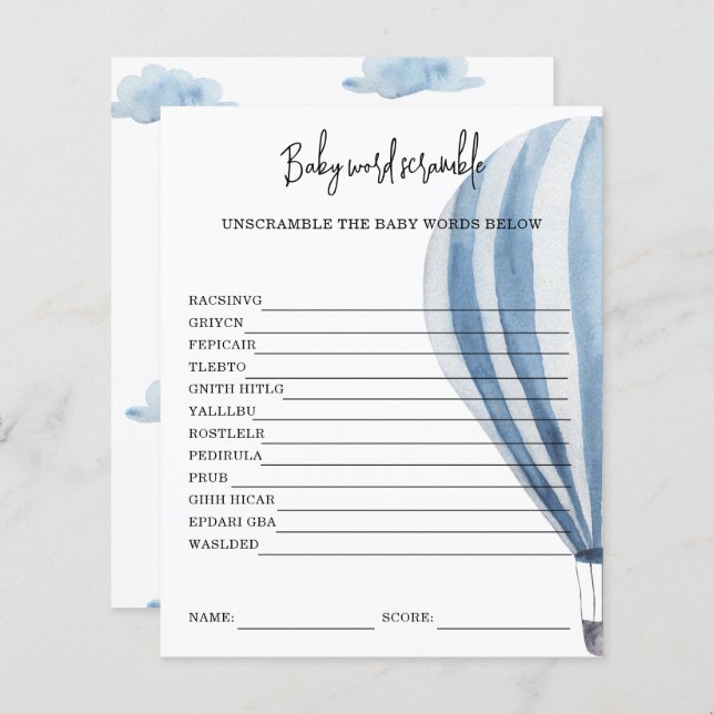 Luftballong - Ord-skam i Baby (Fram/baksida)