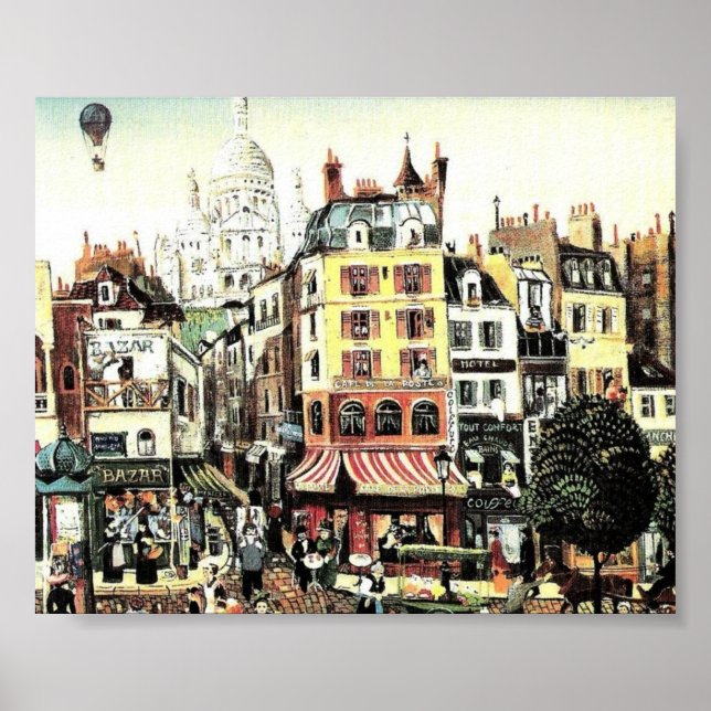 Luftballong över stadskantik poster (Framsidan)