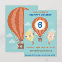 Luftballong på födelsedagsinbjudningar