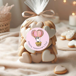 Luftballong Panda Glad Alla hjärtans dag Runt Klistermärke