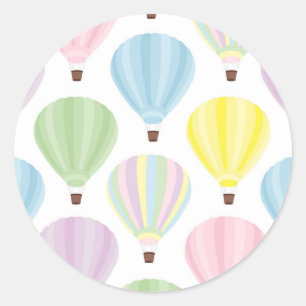 Luftballong Pastel Mönster Runt Klistermärke