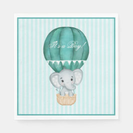 Luftballong Pojke Elephant Baby Shower Pappersservett