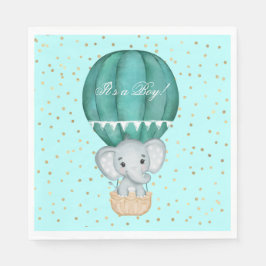 Luftballong Pojke Elephant Baby Shower Pappersservett