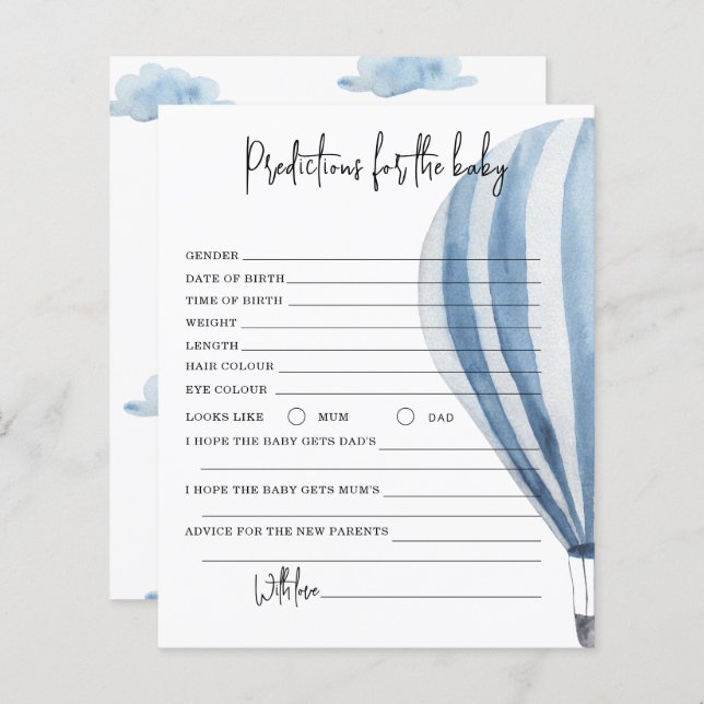 Luftballong - prognoser och råd för baby (Fram/baksida)