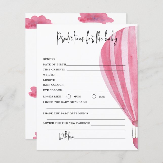 Luftballong - prognoser och råd för baby (Fram/baksida)