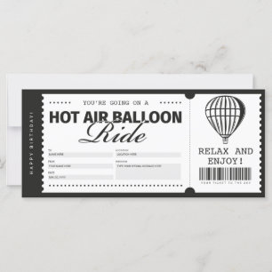 Luftballong Ride Biljett Gift Voucher