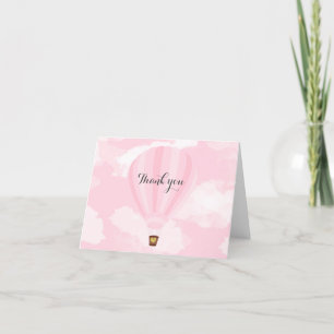 Luftballong Rosa Baby Shower Tack Kort